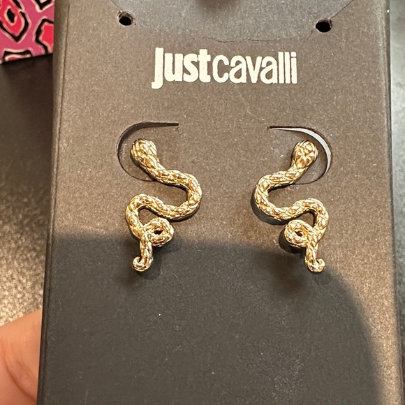 Just Cavalli Gold Snake Earrings - Picture 4 of 6